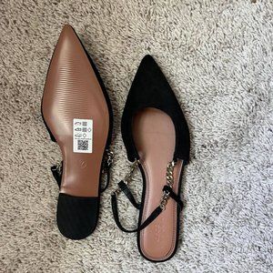 ASOS DESIGN  pointed chain ballet flats